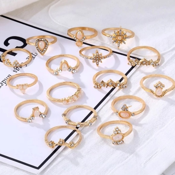 ☆Fannie☆ Boho set of 15 rings - Picture 5 of 5